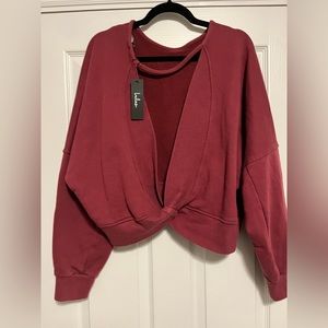 Lulus Cropped Low Back Sweatshirt